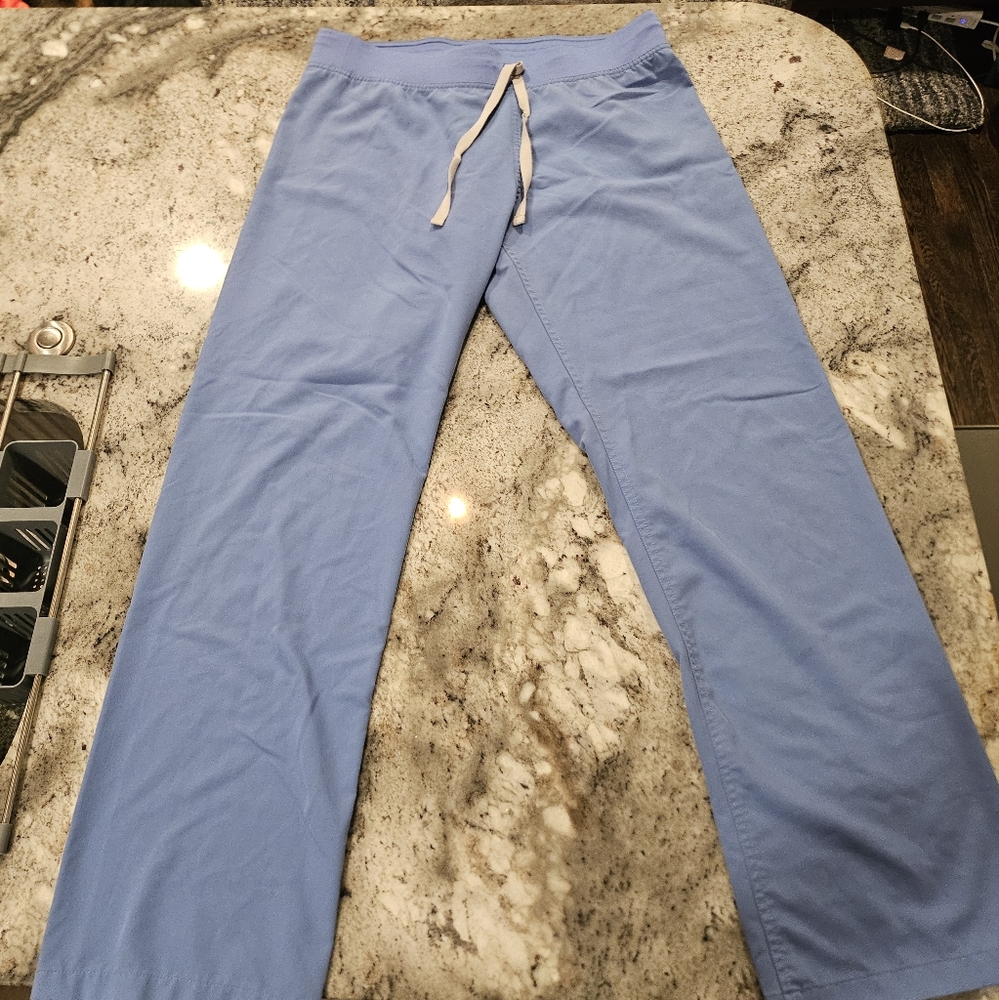 Figs ceil blue flare scrub pants